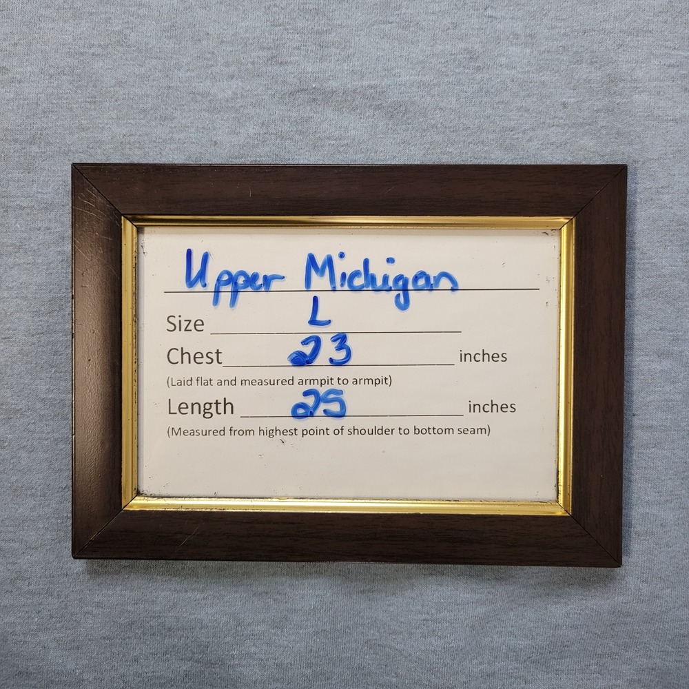 Salt Creek Apparel Upper Michigan Graphic‎ Sweatshirt Light Blue Pullover Size L - Picture 7 of 8